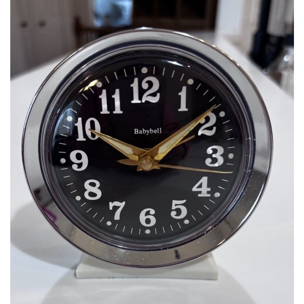 Baby Bell Wind Up Alarm Clock Classic Analog Time Piece Vintage 1960’s